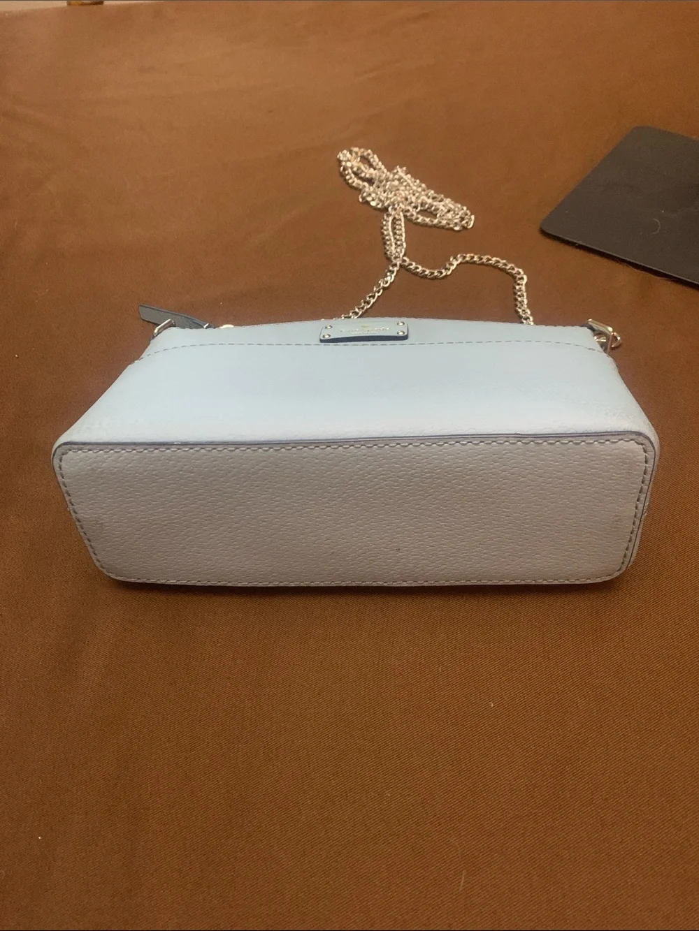 kate spade Light Blue Pebbled Leather Chain Crossbody